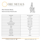 999 Pure Silver - Mini Spinning Wheel Charm