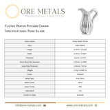 999 Pure Silver - Fluted Water Pitcher Charm