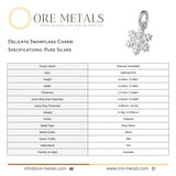 999 Pure Silver - Delicate Snowflake Charm