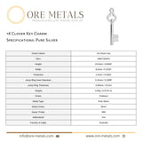 999 Pure Silver - 18 Clover Key Charm
