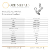 999 Pure Silver - Candlestick Holder Charm