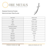 999 Pure Silver - Arabian Scimitar Charm