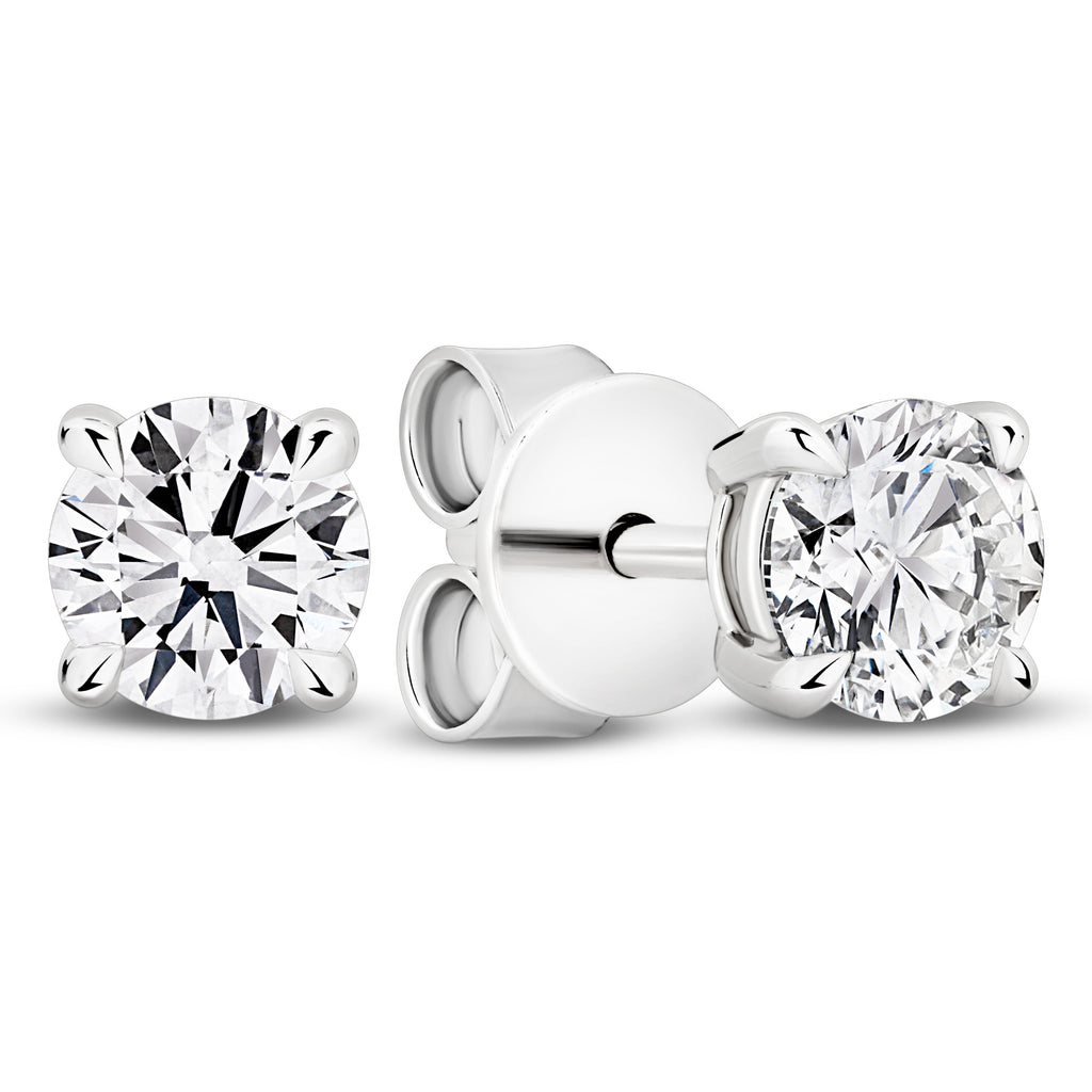 18ct White Gold | 1.02ct VS+ - Diamond Solitaire Studs