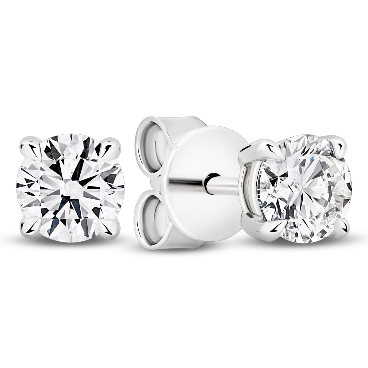 0.5ct VS+ Diamond Solitaire Studs - 18ct White Gold – Ore Metals
