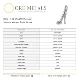 999 Pure Silver - Bow Toe Stiletto Charm
