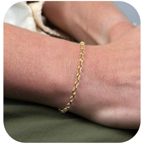 9ct Yellow Gold - Oval Belcher - Bracelet Chain