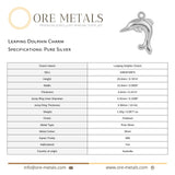 999 Pure Silver - Leaping Dolphin Charm