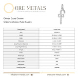 999 Pure Silver - Candy Cane Charm