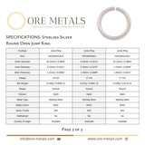 925 Sterling Silver - Round Open Jump Rings