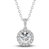 9ct White Gold - 1.05ct SI/GH - Halo Diamond Necklace