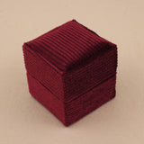 Maroon - Square Double Ring Box