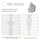 999 Pure Silver - Santa Claus Portrait Charm