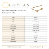 18ct Yellow Gold - Safety Pin