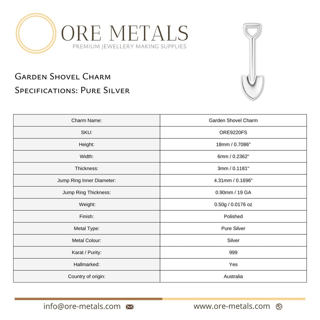 999 Pure Silver - Garden Shovel Charm