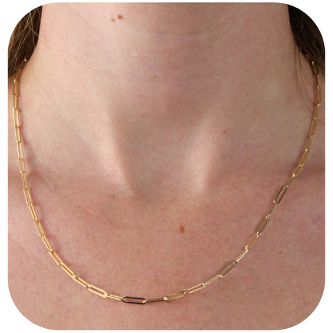 9ct Yellow Gold - Paperclip - Necklace Chain