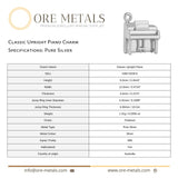 999 Pure Silver - Classic Upright Piano Charm