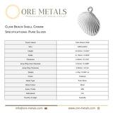 999 Pure Silver - Clam Beach Shell Charm