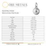 999 Pure Silver - Soccer Ball Charm