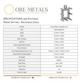 950 Platinum - Rectangle Prong Setting