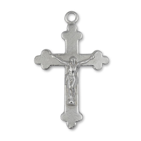 950 Platinum - Jesus on Budded Trefoil Crucifix Charm