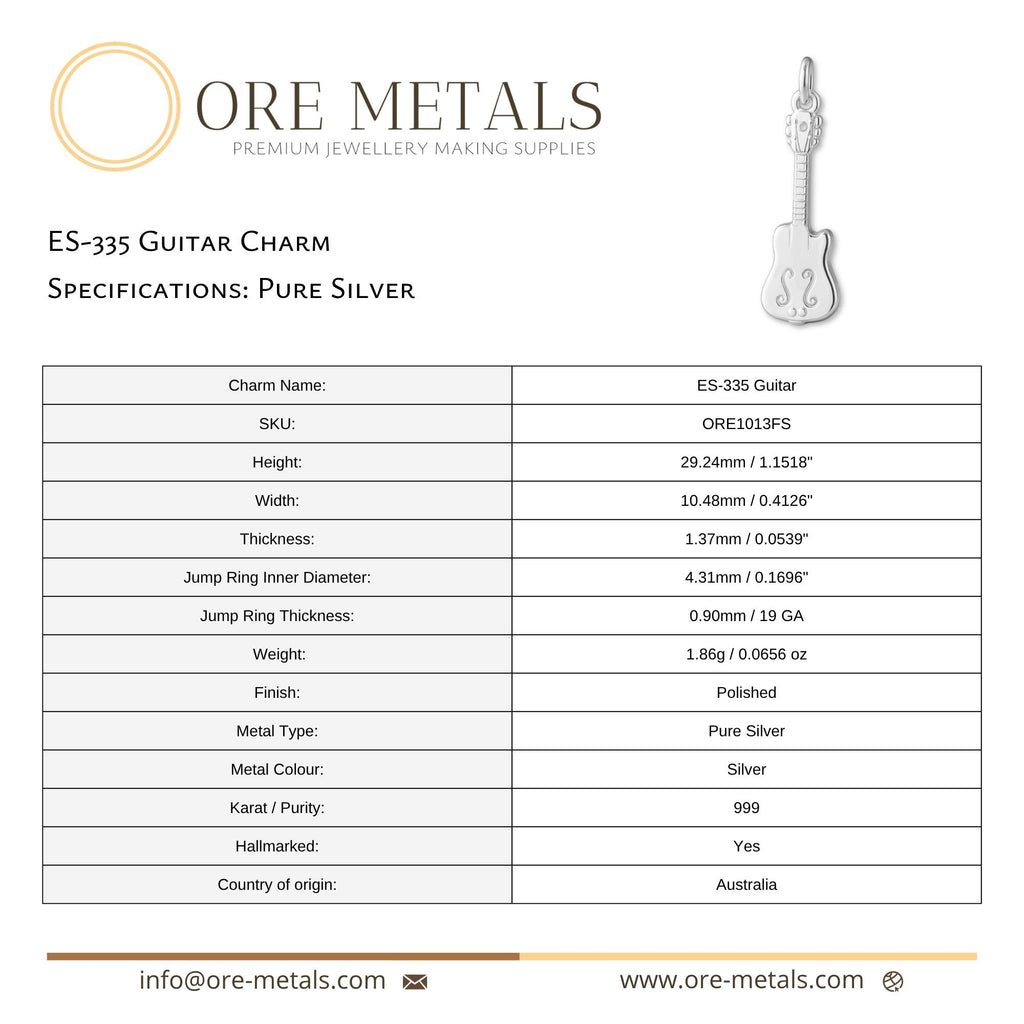 999 Pure Silver - ES-335 Guitar Charm