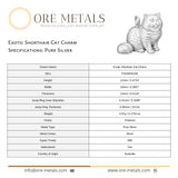 999 Pure Silver - Exotic Shorthair Cat Charm