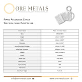 999 Pure Silver - Piano Accordion Charm