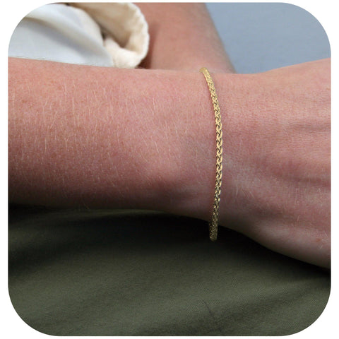 9ct Yellow Gold - Wheat - Bracelet Chain