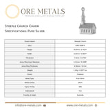 999 Pure Silver - Steeple Church Charm