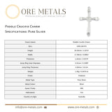 999 Pure Silver - Paddle Crucifix Charm