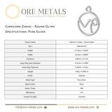 999 Pure Silver - Capricorn Zodiac Round Charm