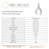 999 Pure Silver - Traditional Horseshoe Charm