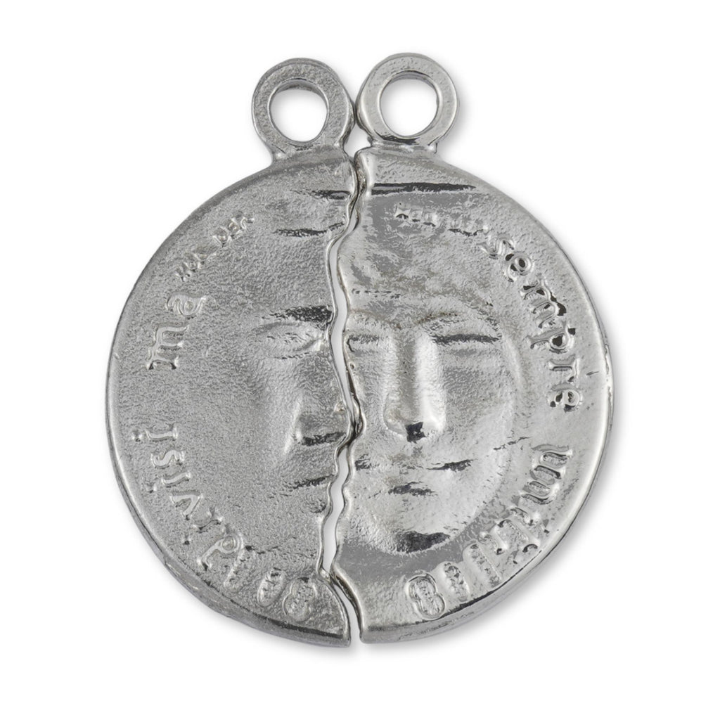 950 Platinum - His & Hers Latin Amulet Charm