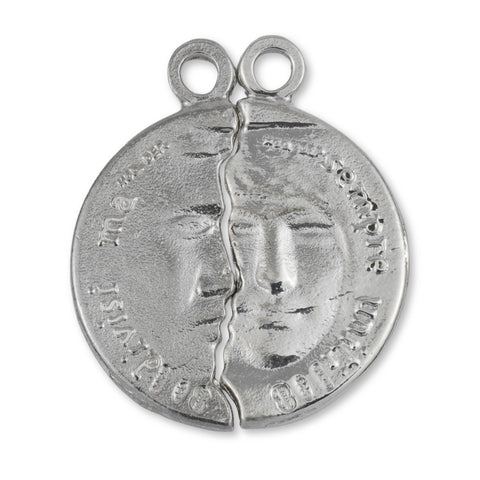 950 Platinum - His & Hers Latin Amulet Charm