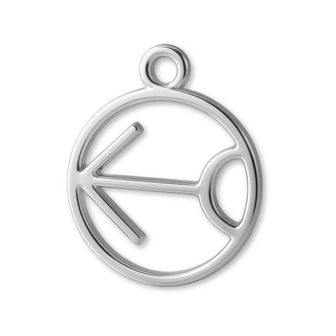925 Sterling Silver - Sagittarius Zodiac Round Charm