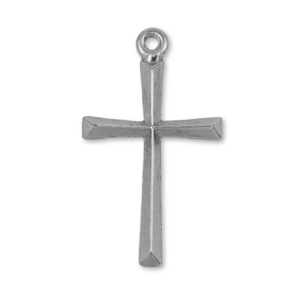 950 Platinum - Bevelled Crucifix Charm