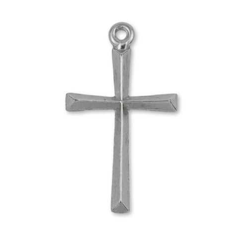 950 Platinum - Bevelled Crucifix Charm