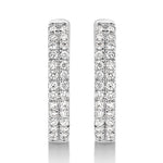 18ct White Gold - 0.22ct Natural SI/GH - Diamond Hoop Earrings