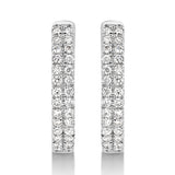 18ct White Gold - 0.22ct Natural SI/GH - Diamond Hoop Earrings