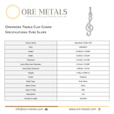 999 Pure Silver - Openwork Treble Clef Charm
