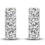 18ct White Gold - 0.10ct VS/F+ - Diamond Pillar Studs