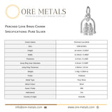 999 Pure Silver - Perched Love Birds Charm