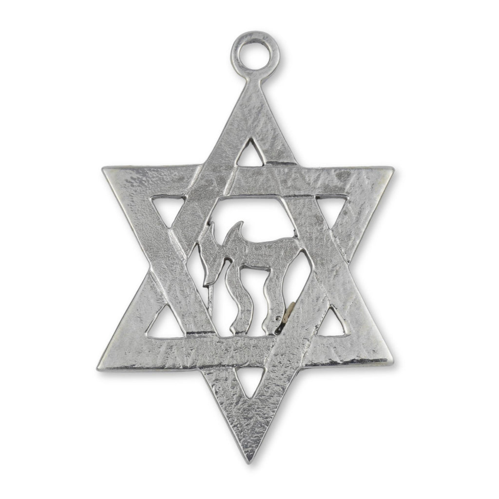 950 Platinum - Star of David w Chai Symbol Charm