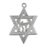 950 Platinum - Star of David w Chai Symbol Charm