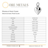 999 Pure Silver - Minimalist Heart Charm
