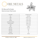 999 Pure Silver - Pot Bellied Pig Charm