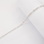 9ct White Gold - Paperclip Figaro - Bracelet Chain