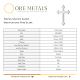 999 Pure Silver - Trefoil Crucifix Charm