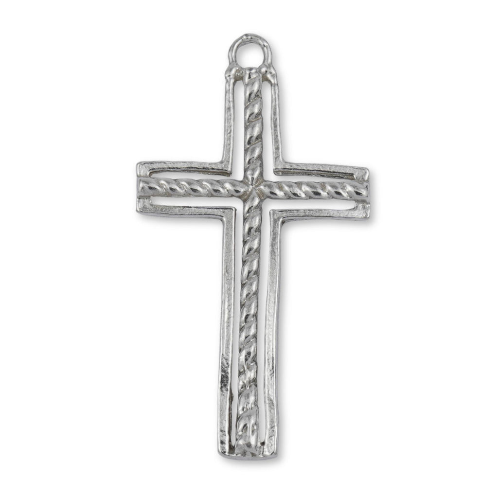 950 Platinum - Rope Crucifix Charm