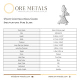 999 Pure Silver - Starry Christmas Angel Charm